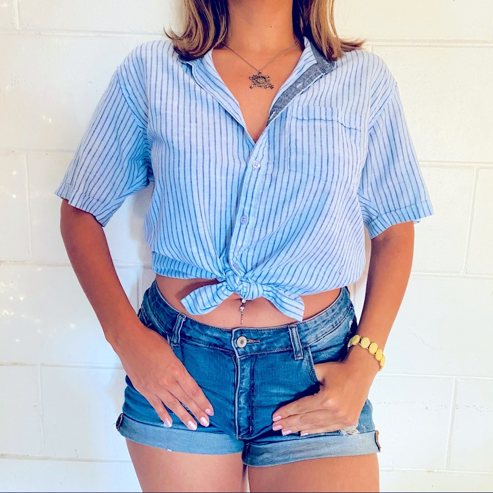 Cool casuals blue striped shirt